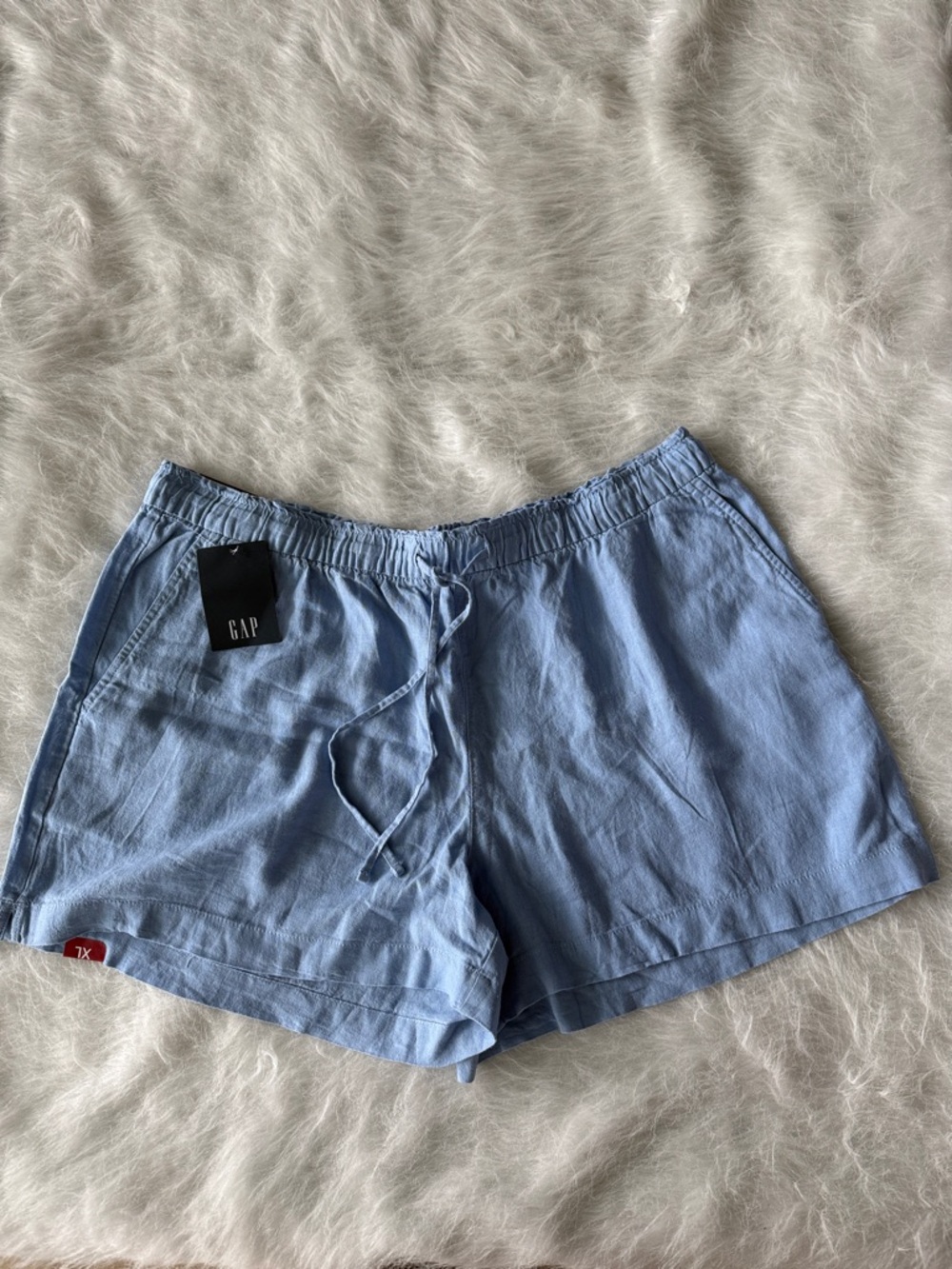 GAP Sky Blue Linen-Blend Pull-On Shorts